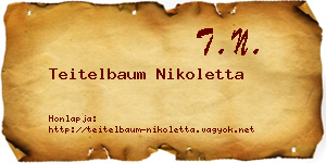 Teitelbaum Nikoletta névjegykártya